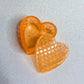 Amber Waffle Heart Trinket Box